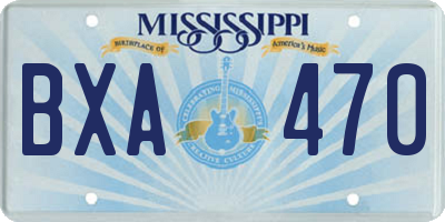MS license plate BXA470