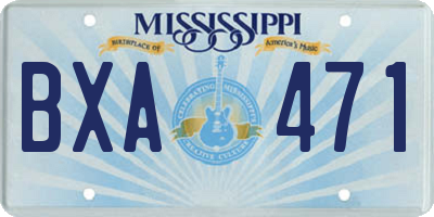 MS license plate BXA471