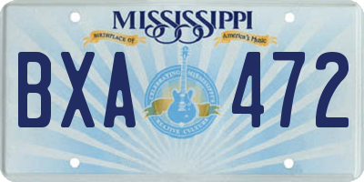 MS license plate BXA472