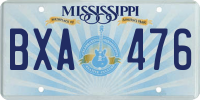 MS license plate BXA476