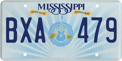 MS license plate BXA479