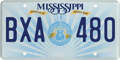 MS license plate BXA480