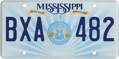 MS license plate BXA482