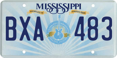 MS license plate BXA483