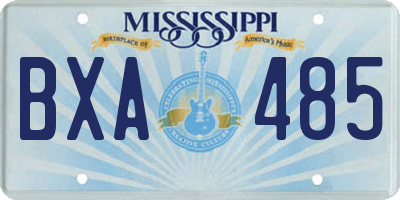 MS license plate BXA485