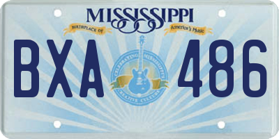 MS license plate BXA486