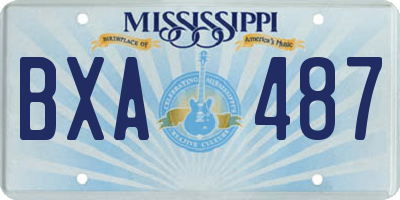 MS license plate BXA487