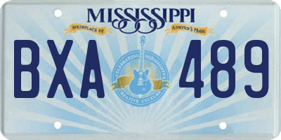 MS license plate BXA489
