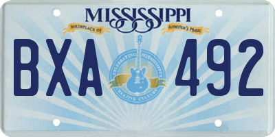 MS license plate BXA492