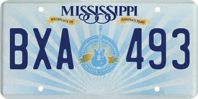 MS license plate BXA493