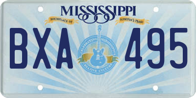 MS license plate BXA495