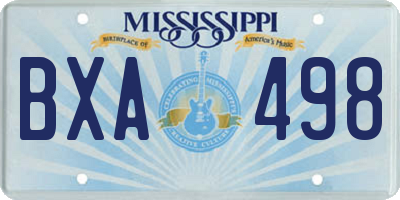 MS license plate BXA498