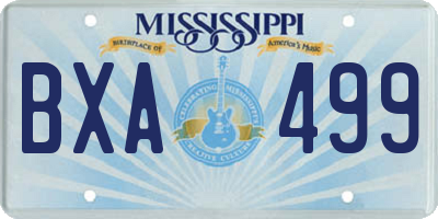 MS license plate BXA499