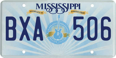 MS license plate BXA506