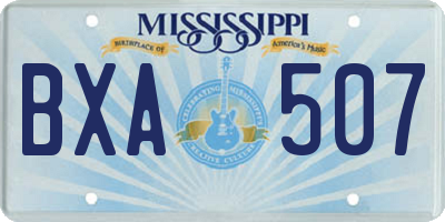 MS license plate BXA507