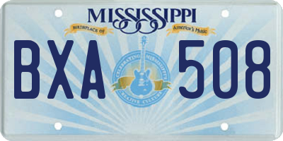 MS license plate BXA508