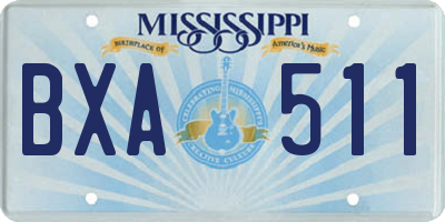 MS license plate BXA511