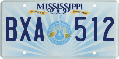 MS license plate BXA512