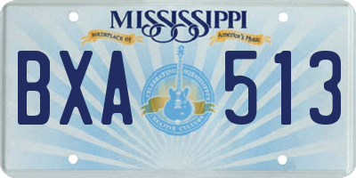 MS license plate BXA513
