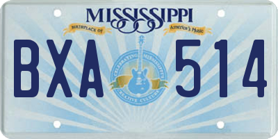 MS license plate BXA514