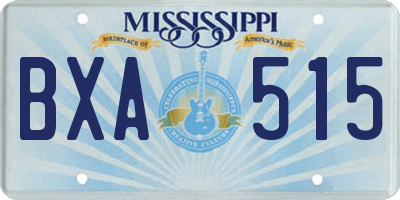 MS license plate BXA515
