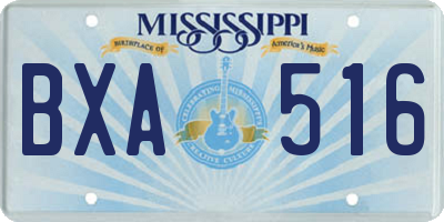 MS license plate BXA516