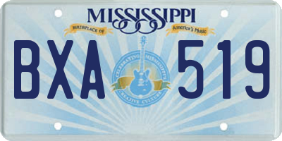MS license plate BXA519