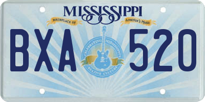 MS license plate BXA520