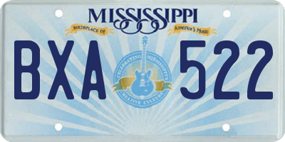 MS license plate BXA522