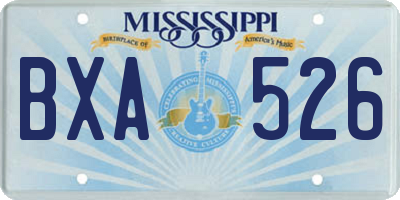 MS license plate BXA526
