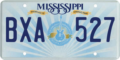 MS license plate BXA527
