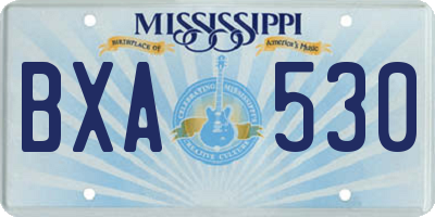 MS license plate BXA530