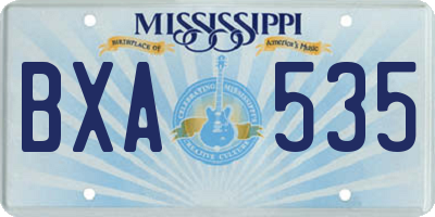 MS license plate BXA535