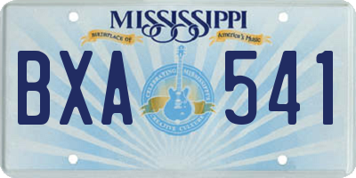 MS license plate BXA541