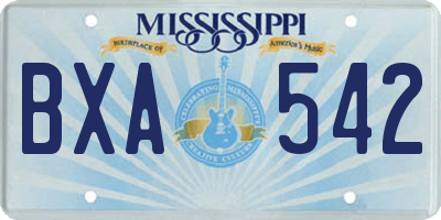 MS license plate BXA542