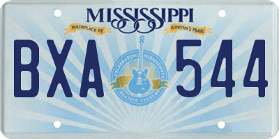 MS license plate BXA544
