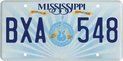 MS license plate BXA548