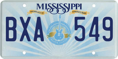 MS license plate BXA549