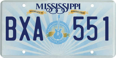 MS license plate BXA551