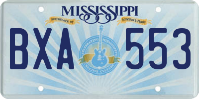MS license plate BXA553