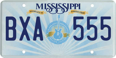 MS license plate BXA555