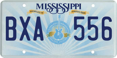 MS license plate BXA556