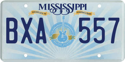 MS license plate BXA557