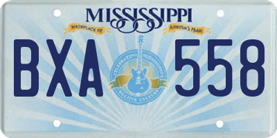 MS license plate BXA558