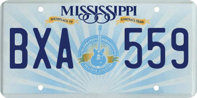 MS license plate BXA559