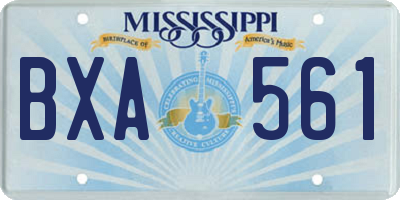 MS license plate BXA561