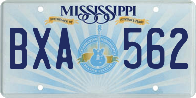 MS license plate BXA562