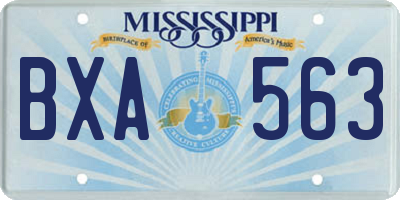 MS license plate BXA563