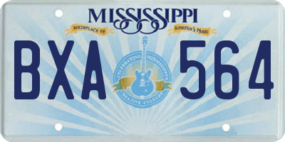 MS license plate BXA564