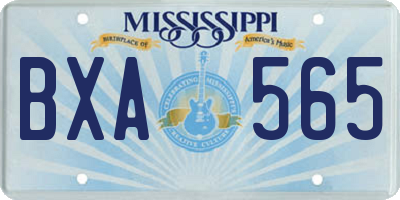 MS license plate BXA565
